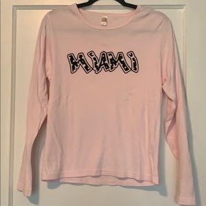 Miami Light pink crew neck lady’s cut long sleeve